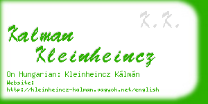 kalman kleinheincz business card