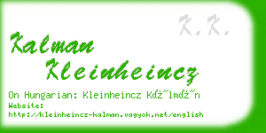 kalman kleinheincz business card